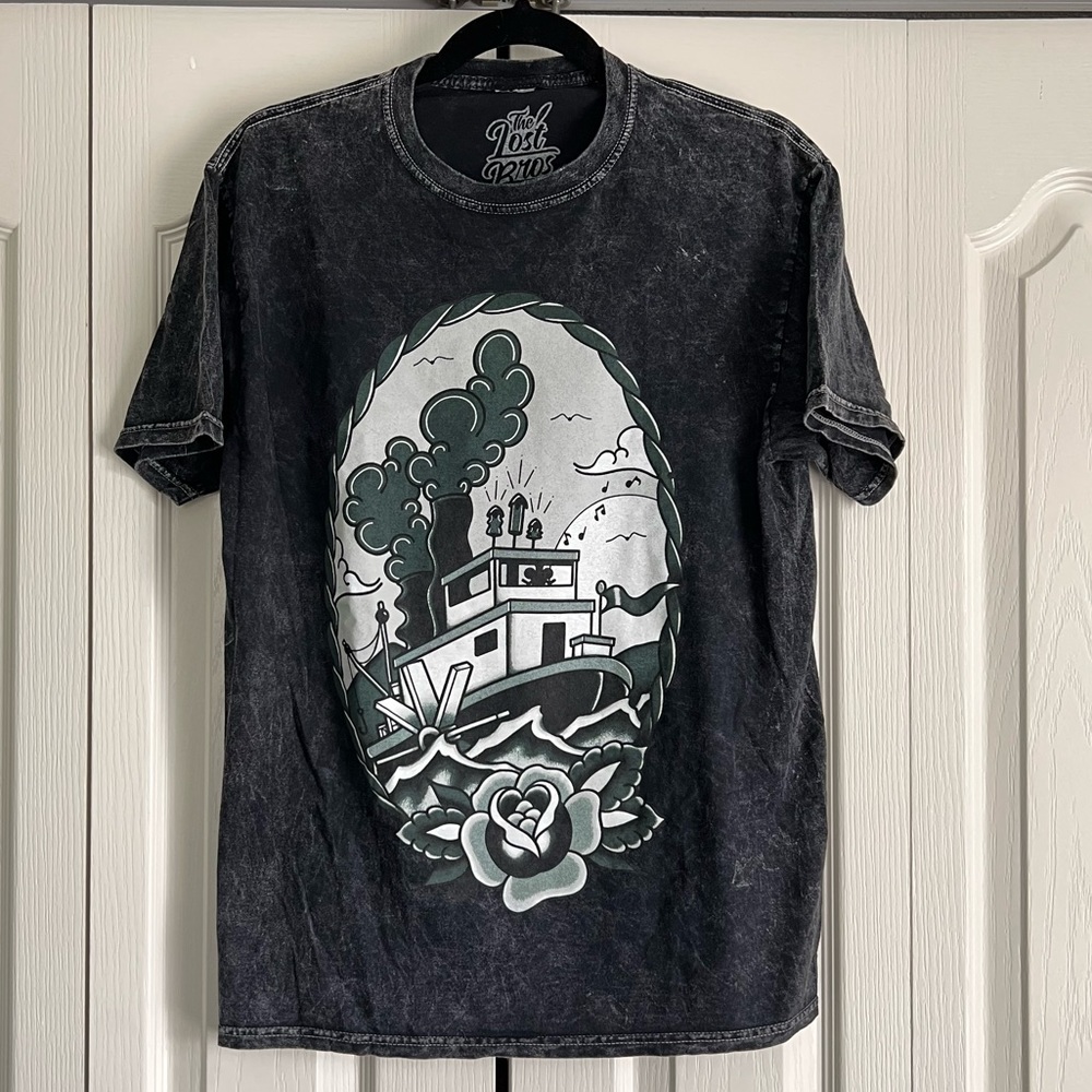 Lost Bros Distressed Steamboat Willie Mickey Mouse Tattoo Disney Tee